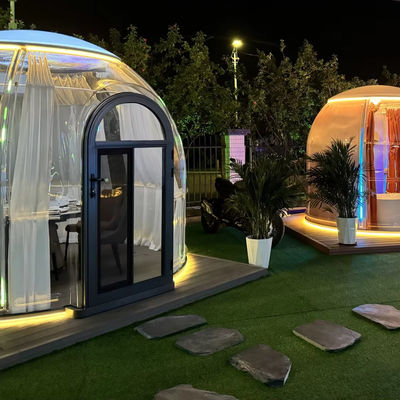 Купить Горячая продажа Новый дизайн PC Dome Hotel Поликарбонатная купольная палатка Модульный предварительно сконструированный купольный дом online manufacture