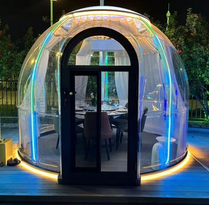Горячая продажа Новый дизайн ПК отель Прозрачная купольная палатка Модульный сборный дом пузырь Дом купольный Дом для обеда